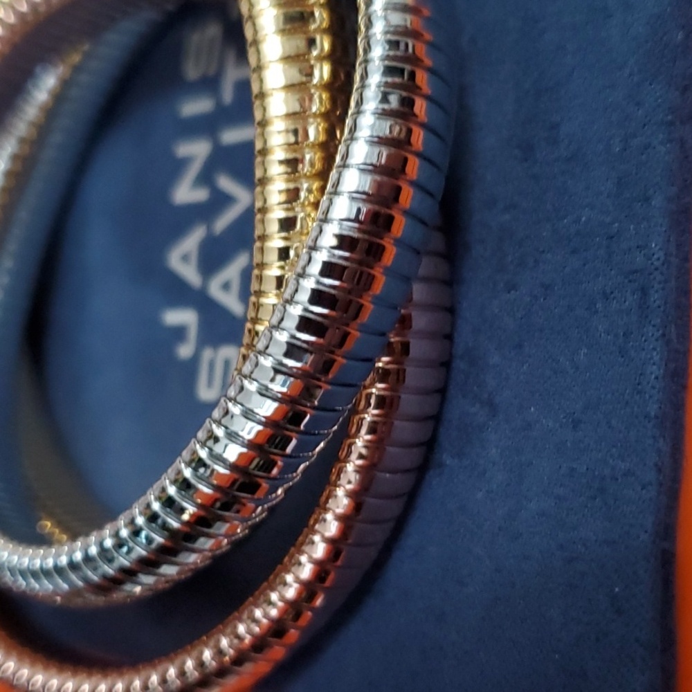 Janis Savitt Tri Color Triple Cobra Bracelet BR556 GRGR - Picture 3 of 3